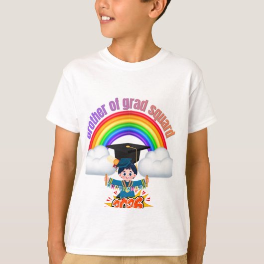 Grad Squad 2026 Rainbow Graduation Family Matching Tシャツ (正面)