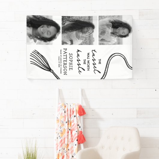 Grad Tassel 3写真卒業 横断幕 (インサイチュ)