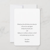 GRAD THANK YOU写真モダン書シンプル書 サンキューカード (裏面)