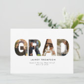 GRAD Typography 4 Image Graduation Announcement 招待状 (スタンド正面)