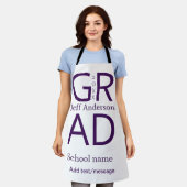 Grad typography modern graduation simple minimal c エプロン (着用した状態)