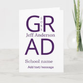 Grad typography modern graduation simple minimal c カード (正面)