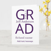 Grad typography modern graduation simple minimal c カード (黄色い花)