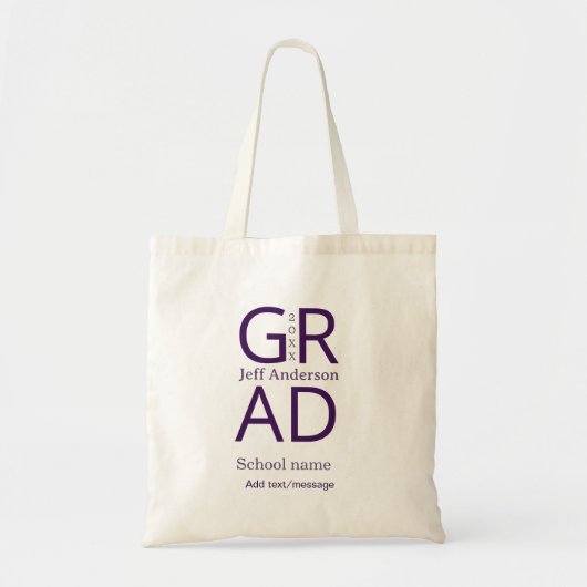 Grad typography modern graduation simple minimal c トートバッグ (正面)
