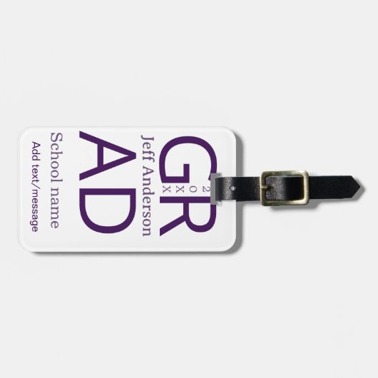 Grad typography modern graduation simple minimal c ラゲッジタグ (正面横)