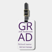Grad typography modern graduation simple minimal c ラゲッジタグ (正面縦)