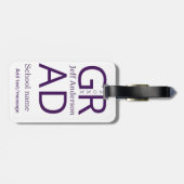 Grad typography modern graduation simple minimal c ラゲッジタグ (裏面横)