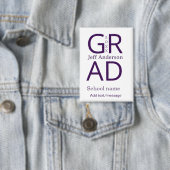 Grad typography modern graduation simple minimal c 缶バッジ (インサイチュ)