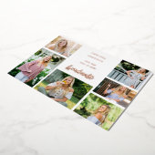 Grad U 数々の 6 Photo Foil卒業発表 箔招待状 (回転した状態)