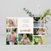 Grad U 数々の 6 Photo Foil卒業発表 箔招待状 (立ち正面)