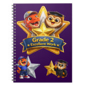 Grade 2 excellent work with the owl and Rex achiev ノートブック (正面)