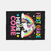 Grade Here I Unicorn来新学期1年生 フリースブランケット (正面(横))