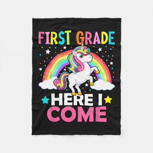 Grade Here I Unicorn来新学期1年生 フリースブランケット (正面)