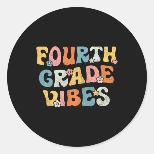 Grade Vibes – 第4学年チームレトロSchoの1日目 ラウンドシール (正面)