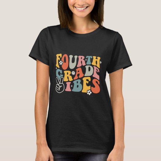 Grade Vibes – 第4学年チームレトロSchoの1日目 Tシャツ (正面)