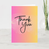 Gradient Bloom Thank You Folded Greeting Card カード (正面)