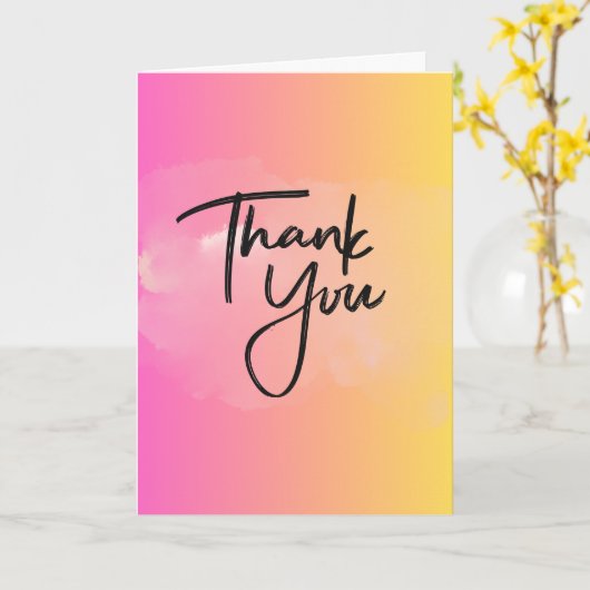Gradient Bloom Thank You Folded Greeting Card カード (黄色い花)