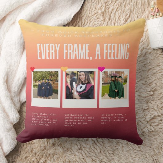 Gradient Color Graduation Memories Collage クッション (ブランケット)