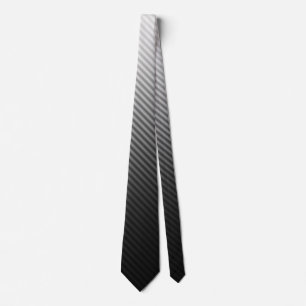 Gradient Cool Stylish Trendy Black & White Stripes ネクタイ