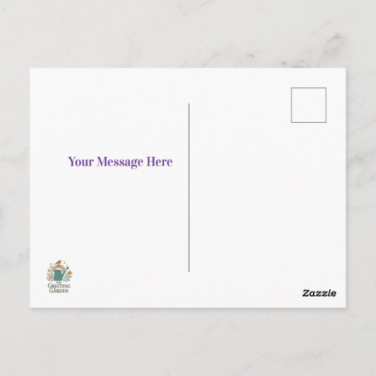 Gradient Deep Purple Birthday Invitation ポストカード (裏面)