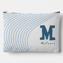 Gradient dynamic curve Abstract minimal Monogram  アクセサリーポーチ