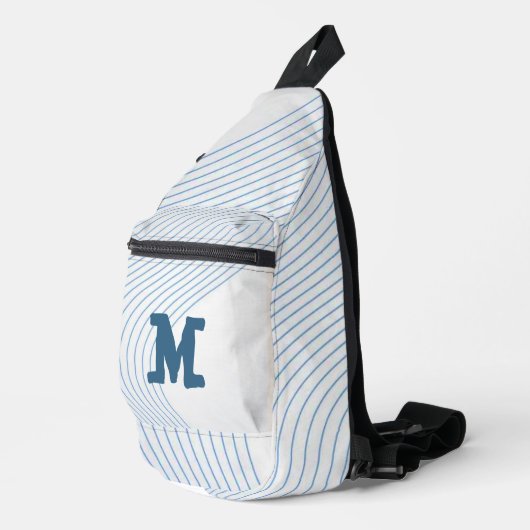 Gradient dynamic curve Abstract minimal Monogram  スリングバッグ (右コーナー)