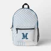 Gradient dynamic curve Abstract minimal Monogram  プリントバックパック (正面)