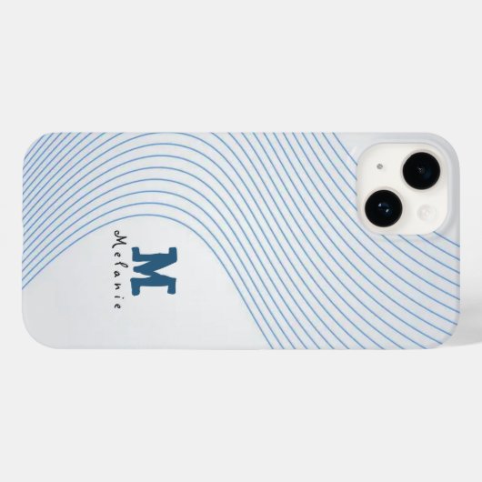 Gradient dynamic curve Abstract minimal Monogram  Case-Mate iPhoneケース (裏面 (横))