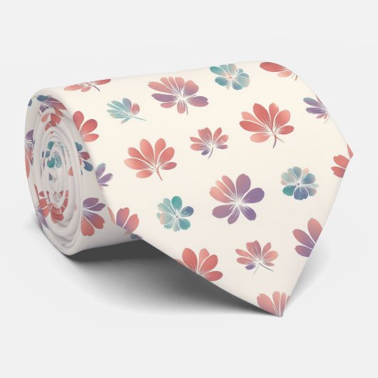 Gradient Floral Blend Pattern ネクタイ (ロール)