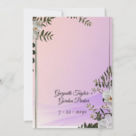 Gradient Floral Wedding Invitation 招待状 (裏面)