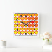 Gradient heart pattern スクエア壁時計 (ホーム)