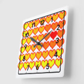 Gradient heart pattern スクエア壁時計 (傾斜)