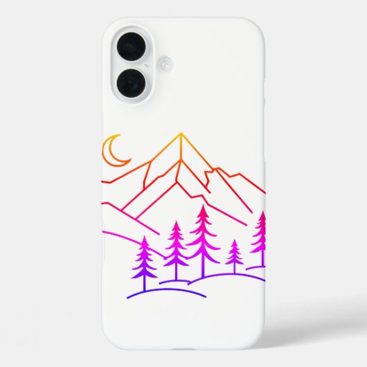 Gradient Mountain Forest iPhone Case Case-Mate iPhoneケース (裏面)