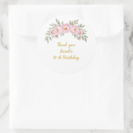 gradient party watercolor pink Custom Birthday  ラウンドシール