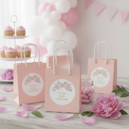 gradient party watercolor pink Custom Birthday  ラウンドシール