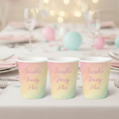  gradient party watercolor pink Elegant Birthday  紙コップ