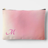 Gradient Pastel Pink Can Edit Initial アクセサリーポーチ (正面)
