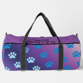Gradient Paw Print Stylish Monogram Personalize ダッフルバッグ (正面)