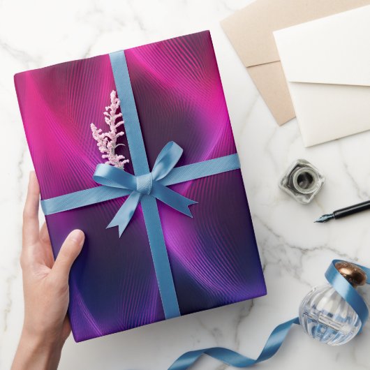 Gradient Purple Pink Fusion Dark Abstract Pattern ラッピングペーパー (ギフト)