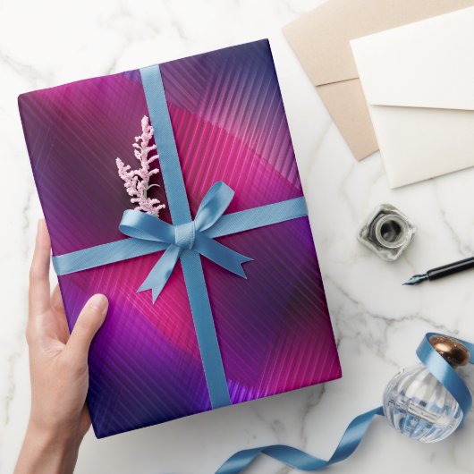 Gradient Purple Pink Fusion Dark Abstract Pattern ラッピングペーパー (ギフト)