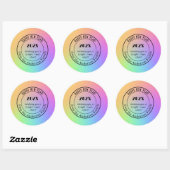Gradient Rainbow 3-in Happy New Year Round Sticker ラウンドシール (シート)