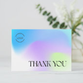Gradient Thank You Card with Logo & QR サンキューカード (スタンド正面)