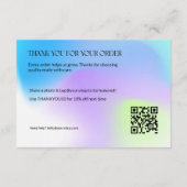 Gradient Thank You Card with Logo & QR サンキューカード (裏面)