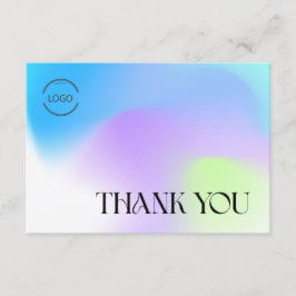 Gradient Thank You Card with Logo & QR サンキューカード