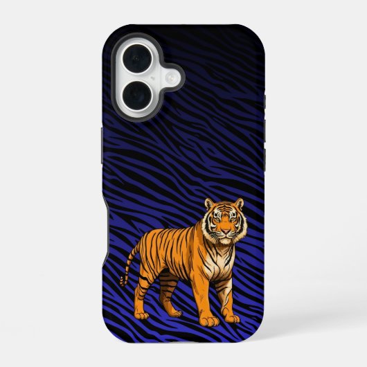 Gradient Tiger Pattern with Tiger iPhone 16ケース (裏面)