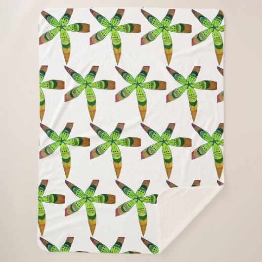 gradient tropics flowers シェルパブランケット (正面)