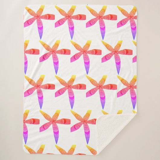 gradient tropics flowers シェルパブランケット (正面)