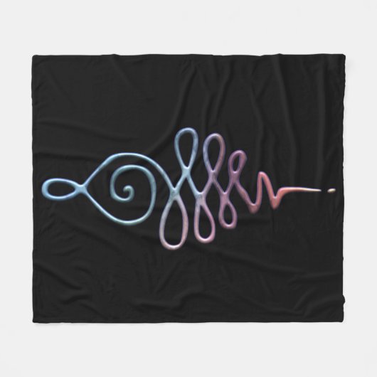 Gradient Unalome フリースブランケット (正面(横))