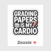 Grading Papers Is My Cardio Teacher Quote シール (シート)
