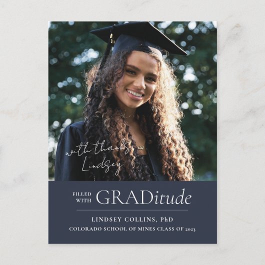 GRADitude写真卒業発表はがき ポストカード (正面)